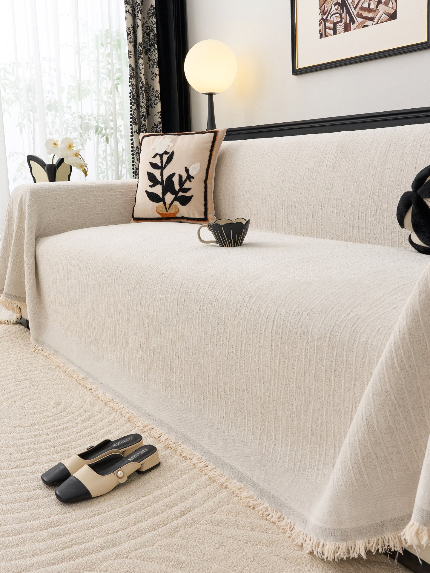 Chenille Sofa Cover – Full-Cover Couch Protector & Cat Scratch Protection