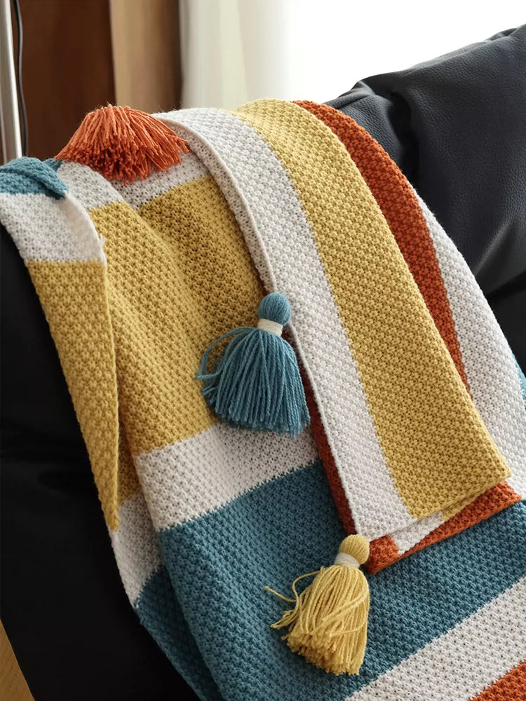 Casual small blankets, nap blankets, ins, sofa blankets, dopamine shawls, knitted decorations, B&B towel blankets