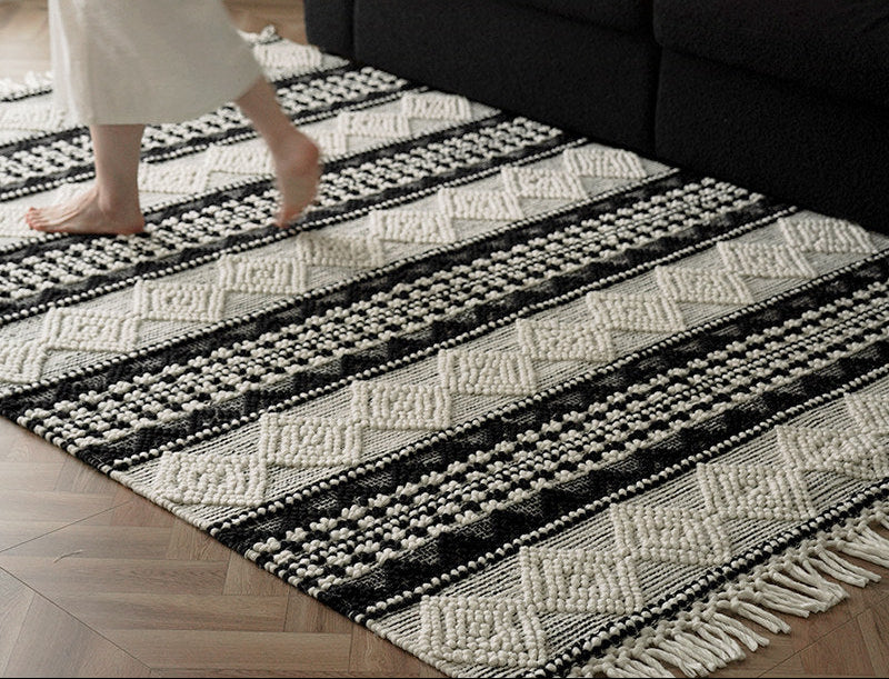 Handwoven Wool Rug – Dusk Mountain Natural Carpet for Living Room & Bedroom