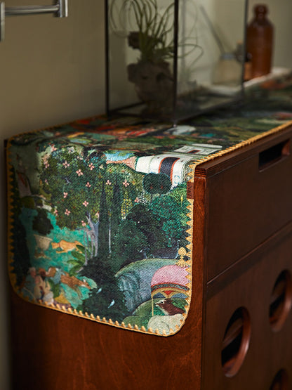 American Vintage Table Runner – Retro Luxury Accent for Dining & Console Tables