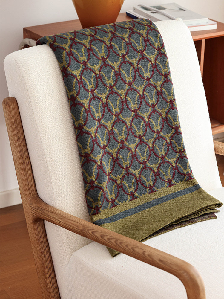 Retro Old Money Knitted Throw Blanket – Elegant Sofa & Bed Decorative Throw