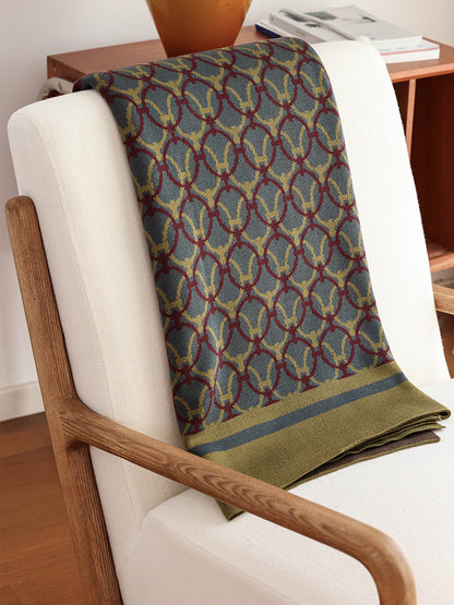 Retro Old Money Knitted Throw Blanket – Elegant Sofa & Bed Decorative Throw