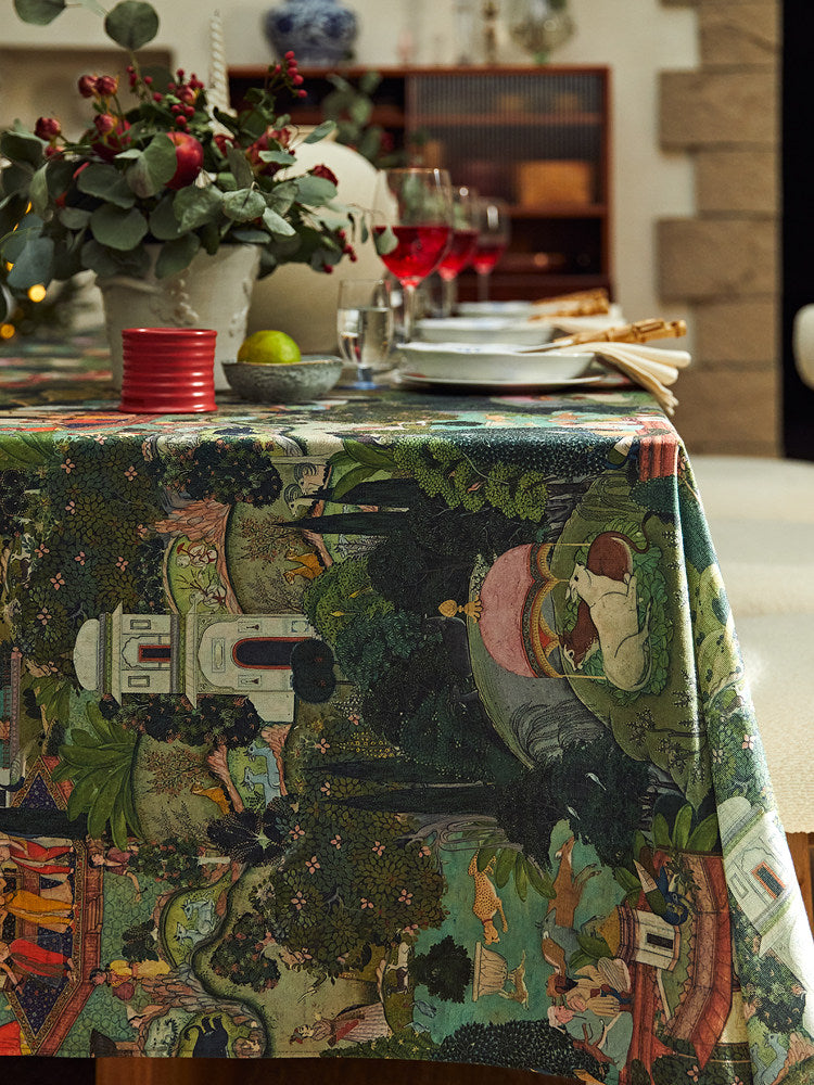 French Waterproof Tablecloth – Luxury PU Sheepskin-Style Rectangular Table Cover