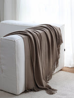 Wabi-Sabi Knitted Throw Blanket – Minimalist Sofa & Bed Decorative Cover