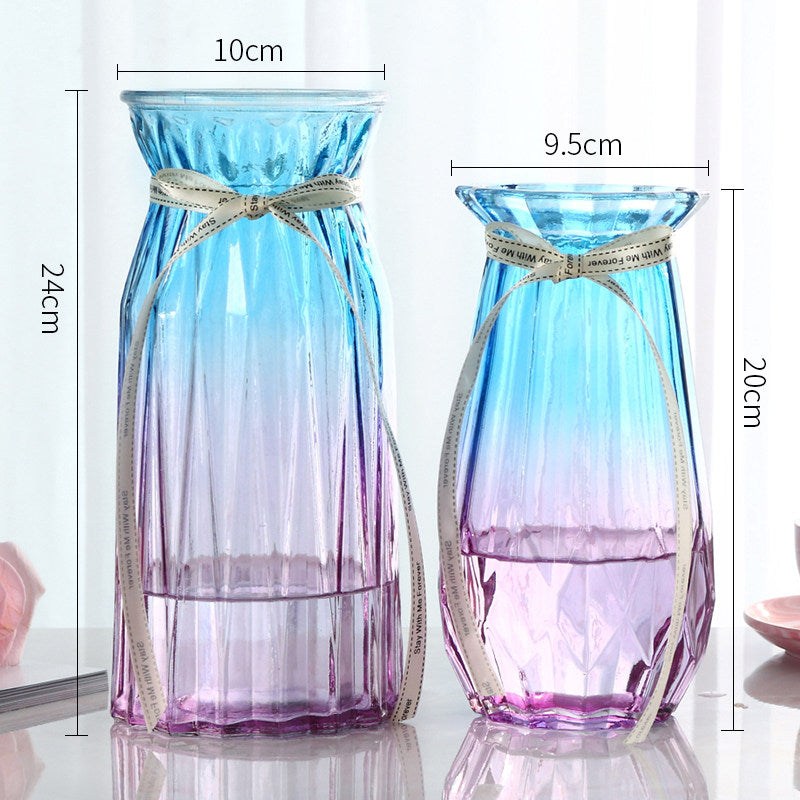 Set of 2 Clear Glass Vases – Hydroponic Plant &amp; Flower Display Decor