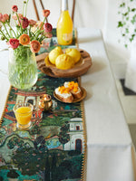 American Vintage Table Runner – Retro Luxury Accent for Dining & Console Tables