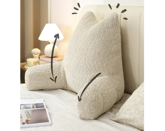 Large Bed Backrest Cushion – Washable Reading & Sofa Pillow