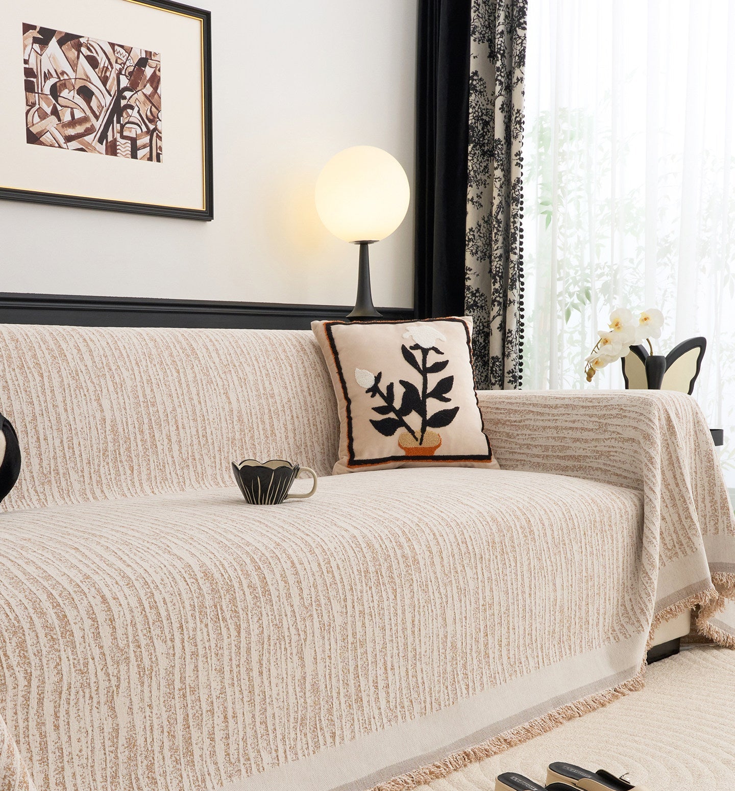 Chenille Sofa Cover – Full-Cover Couch Protector & Cat Scratch Protection