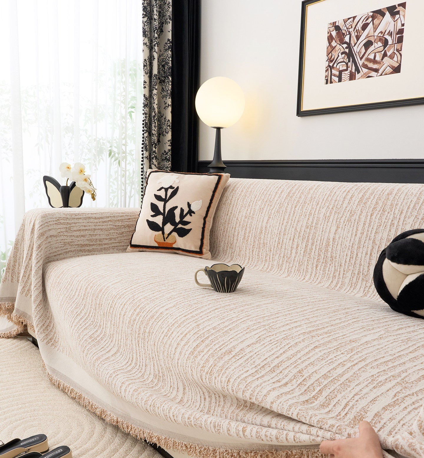 Chenille Sofa Cover – Full-Cover Couch Protector & Cat Scratch Protection