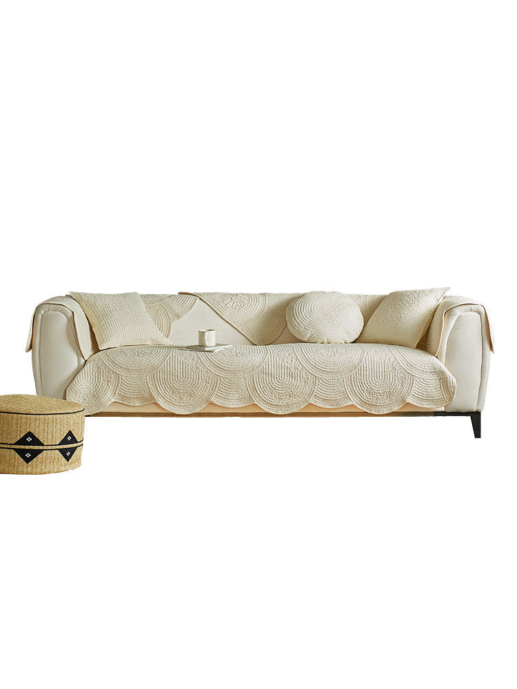 Wabi-Sabi Washed Cotton Sofa Cover – Vintage Couch Throw & Seat Cover
