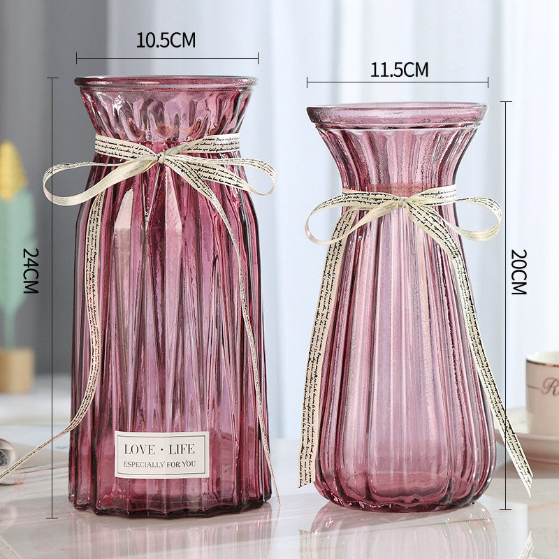 Set of 2 Clear Glass Vases – Hydroponic Plant &amp; Flower Display Decor