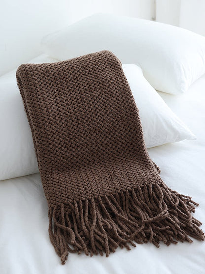 Amerikanischer Überwurf aus Gelbwurz-Gewebe – Strukturierte Dekodecke für Sofa & Bett