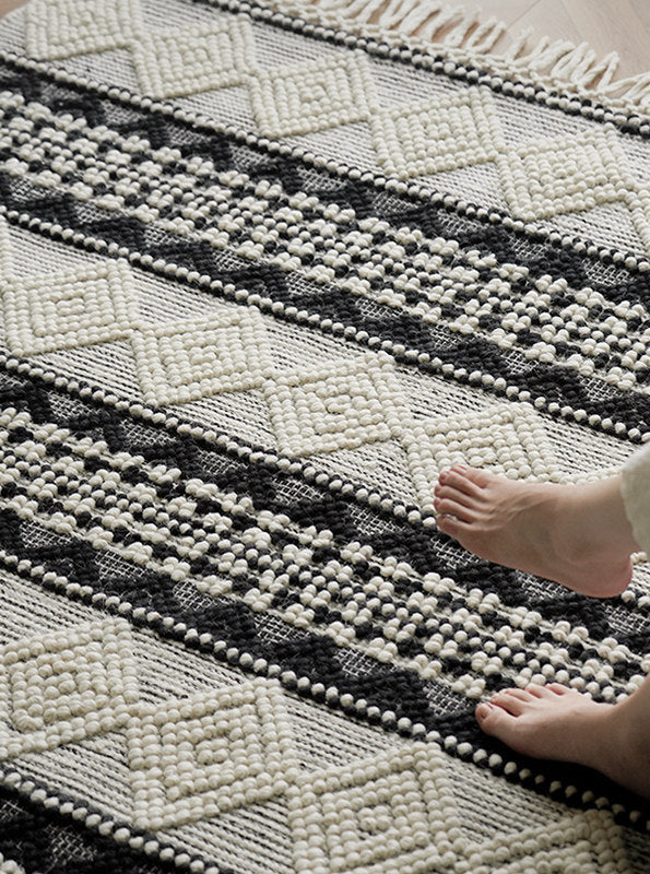 Handwoven Wool Rug – Dusk Mountain Natural Carpet for Living Room & Bedroom