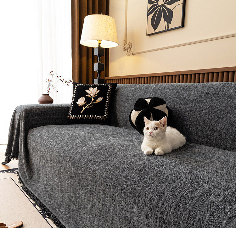 Chenille Sofa Cover – Cat Scratch Resistant Couch Protector for All Seasons