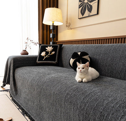 Chenille Sofa Cover – Cat Scratch Resistant Couch Protector for All Seasons