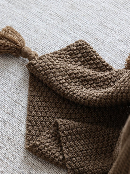 Nordic Brown Knitted Throw Blanket – Minimalist Sofa & Bed Decorative Blanket
