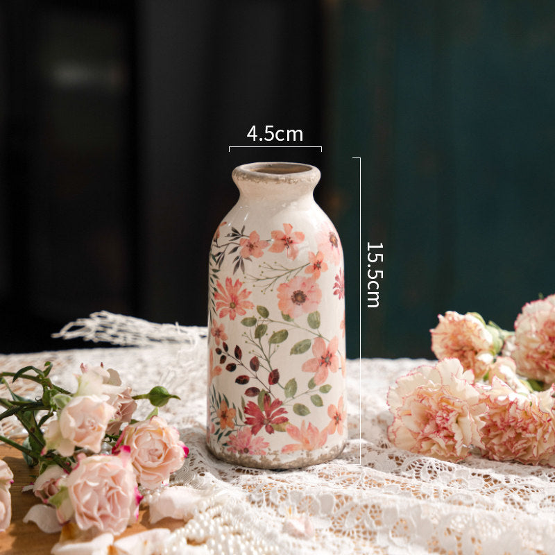 Retro Ceramic Vase – Vintage Farmhouse Flower & Dried Floral Decor