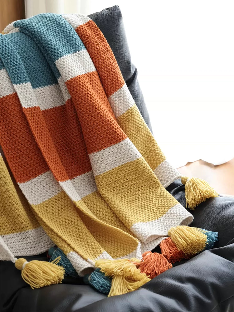 Casual small blankets, nap blankets, ins, sofa blankets, dopamine shawls, knitted decorations, B&B towel blankets