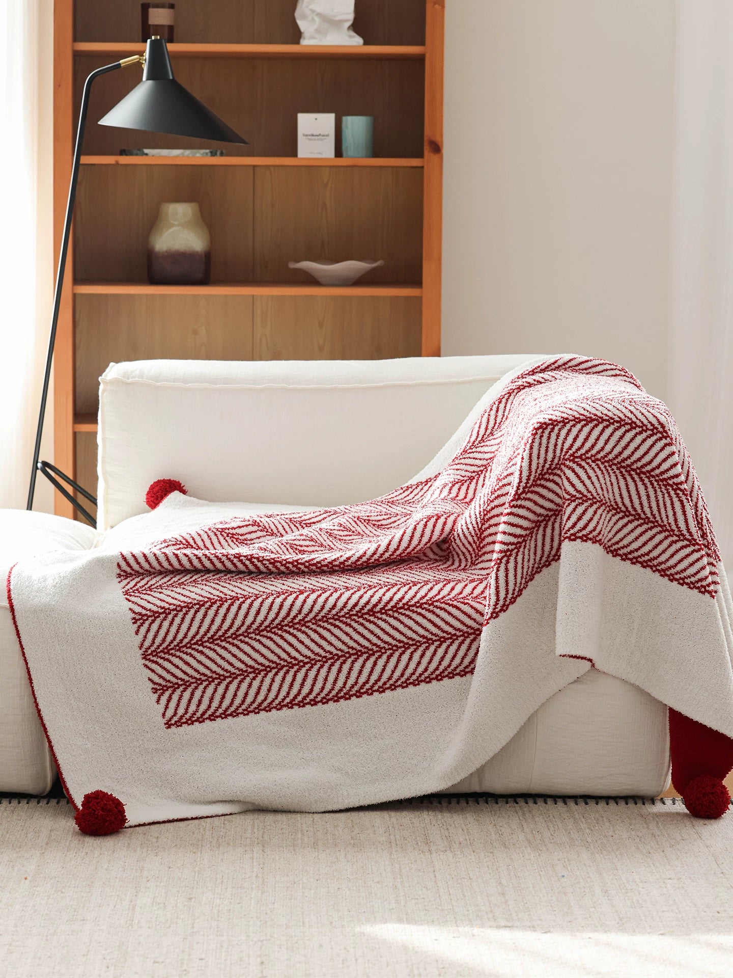 Wedding red bedding half fleece blanket sofa decoration casual blanket Christmas and Spring Festival gift blanket new style