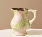 Pink &amp; Green Ceramic Vase – Country Style Floral Decor for Living Room