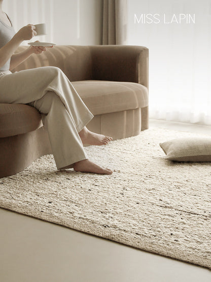 Handmade Wool & Jute Rug – Vintage Wabi-Sabi Living Room & Bedroom Carpet