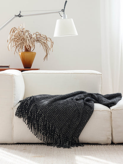 Sky Blue Nordic Knitted Throw Blanket – Long Sofa & Bed Decorative Runner