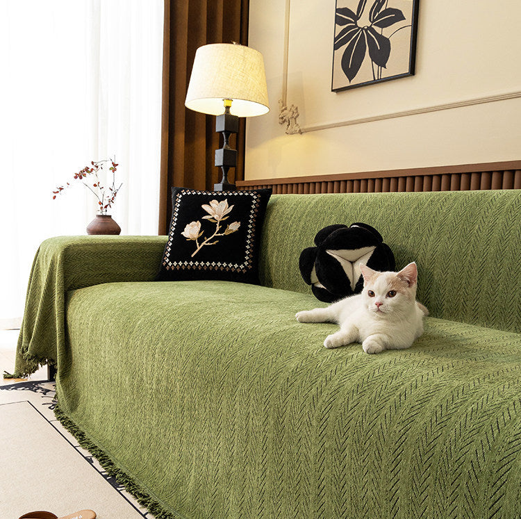 Chenille Sofa Cover – Cat Scratch Resistant Couch Protector for All Seasons