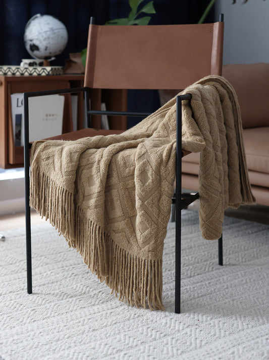 New knitted bed foot towel, homestay hotel model room bed runner, sofa decorative blanket, spring-autumn free shipping, imitation wool