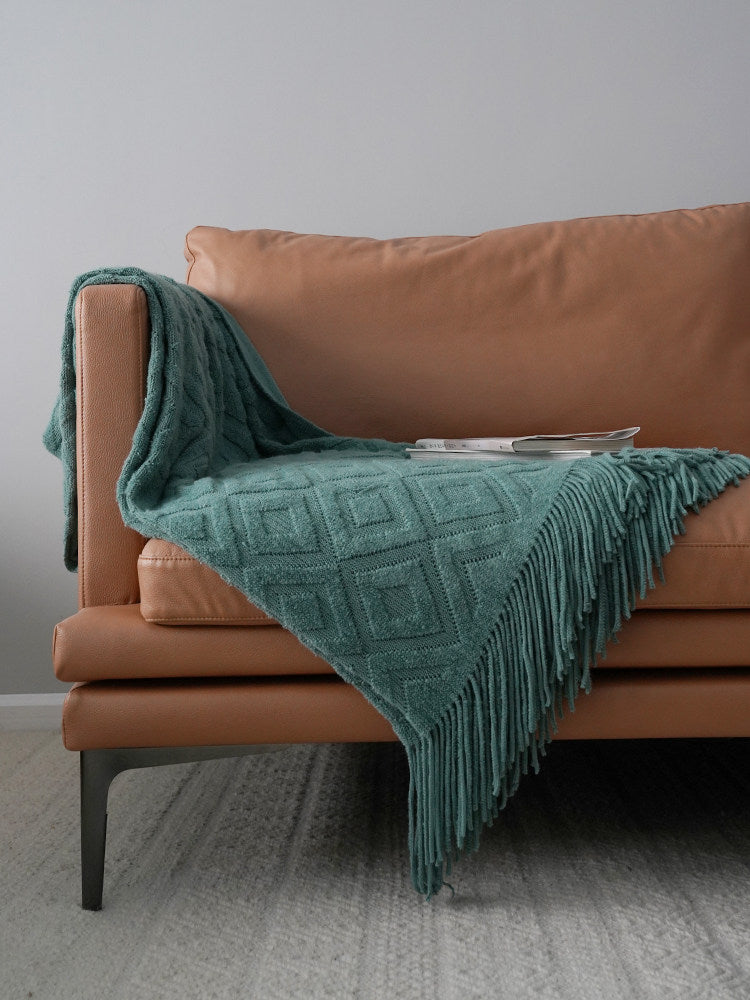 New knitted bed foot towel, homestay hotel model room bed runner, sofa decorative blanket, spring-autumn free shipping, imitation wool