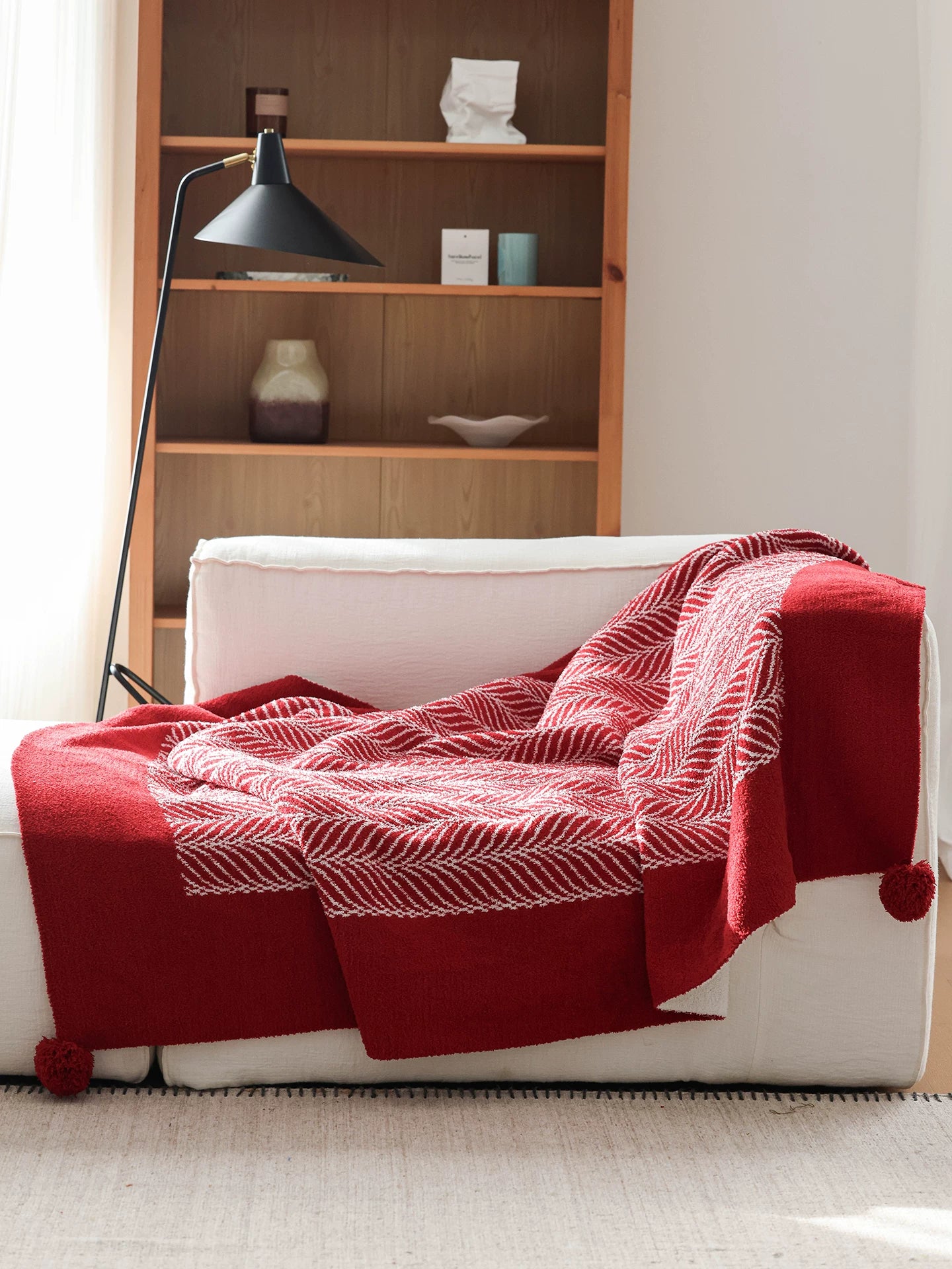 Wedding red bedding half fleece blanket sofa decoration casual blanket Christmas and Spring Festival gift blanket new style