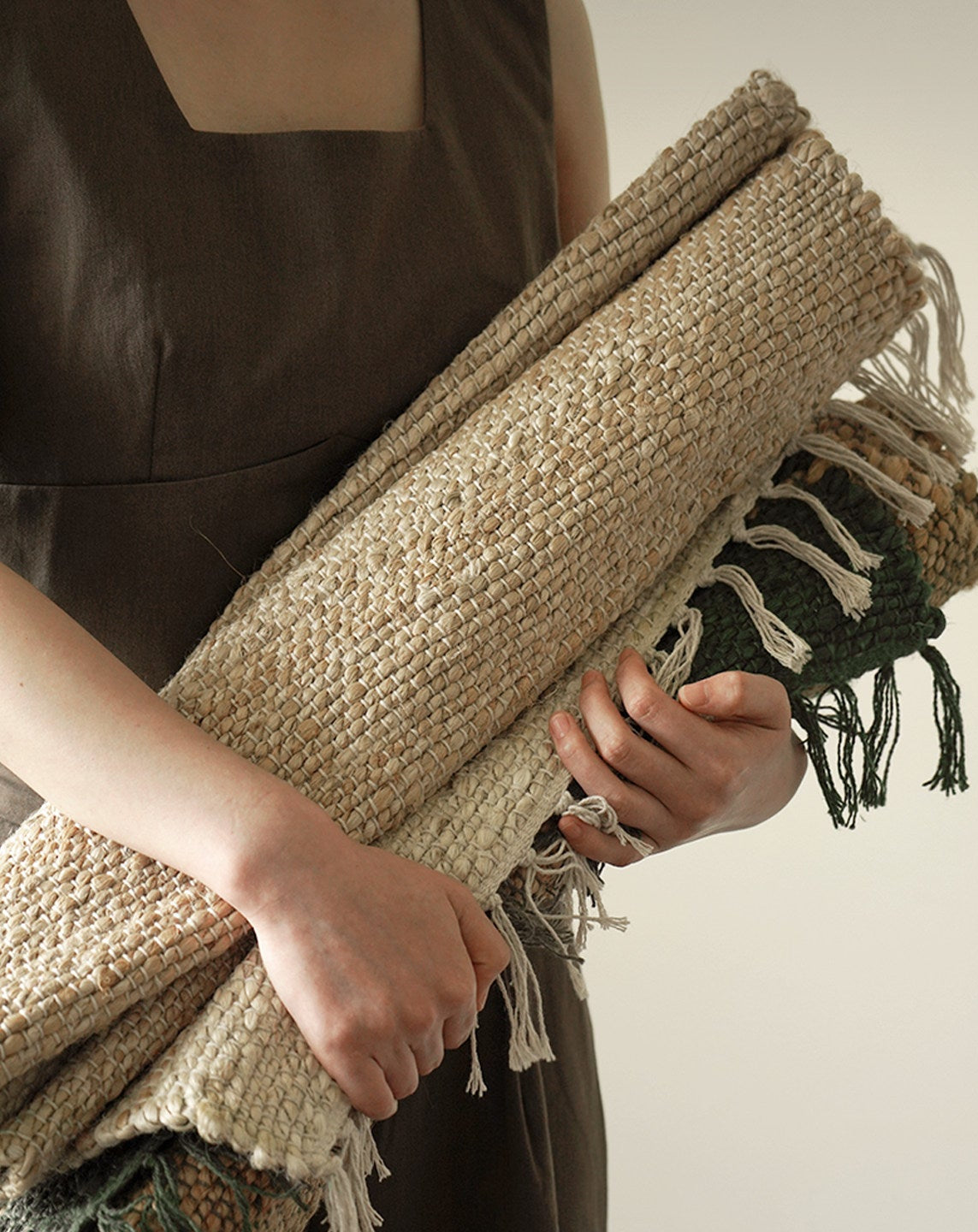 Fanwu Handwoven Jute Rug – Wabi-Sabi Natural Living Room & Bedroom Carpet