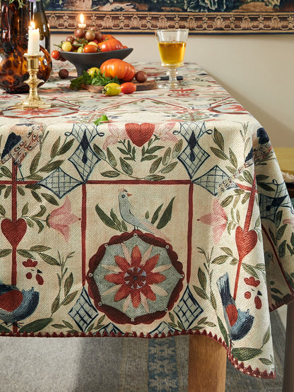 American Retro Floral Tablecloth – Vintage Pastoral Coffee Table Cover