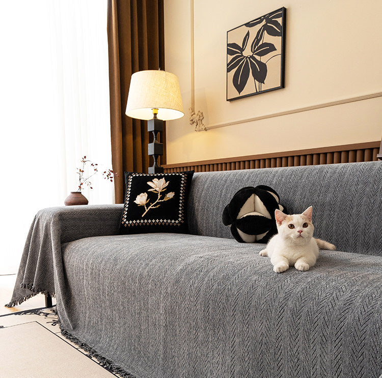Chenille Sofa Cover – Cat Scratch Resistant Couch Protector for All Seasons