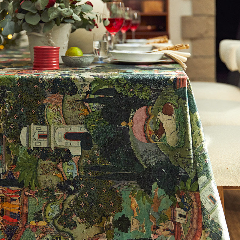 French Waterproof Tablecloth – Luxury PU Sheepskin-Style Rectangular Table Cover