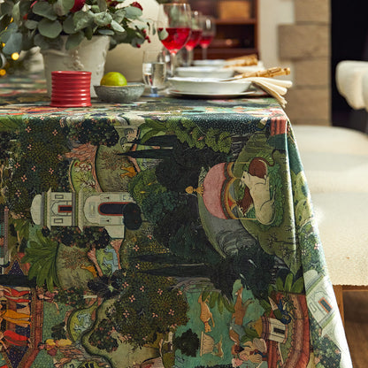 French Waterproof Tablecloth – Luxury PU Sheepskin-Style Rectangular Table Cover