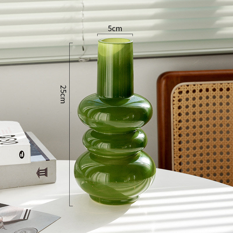 French Vintage Glass Vase – Elegant Flower Arrangement &amp; Table Decor