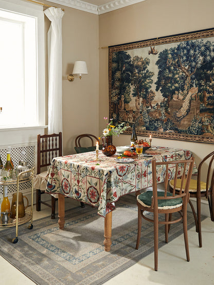 American Retro Floral Tablecloth – Vintage Pastoral Coffee Table Cover