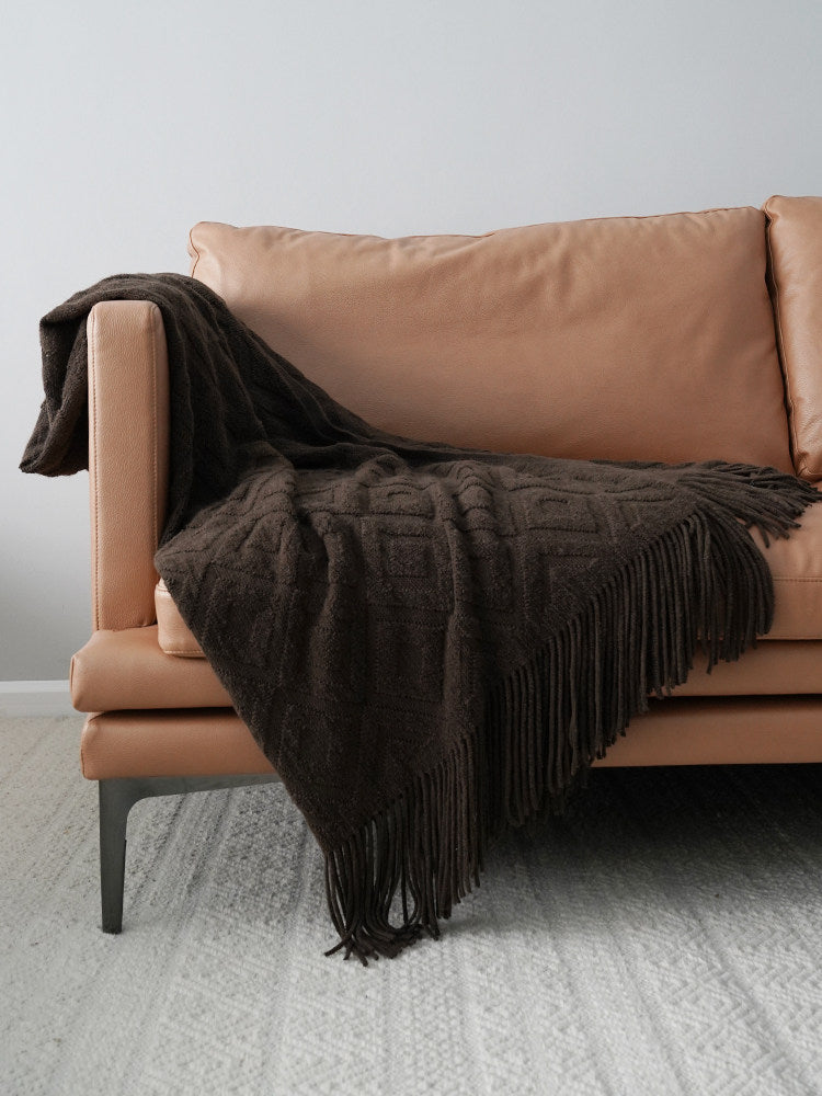 New knitted bed foot towel, homestay hotel model room bed runner, sofa decorative blanket, spring-autumn free shipping, imitation wool