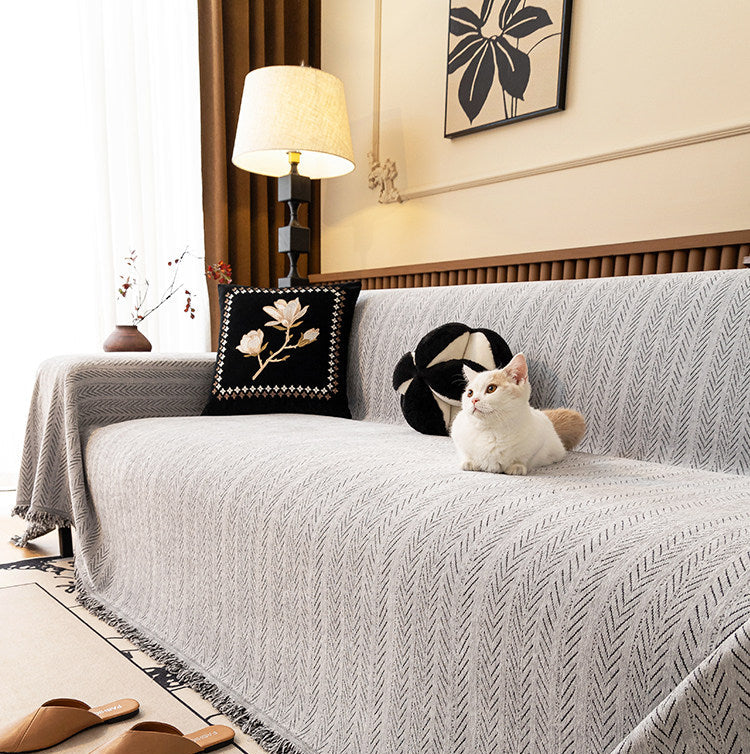 Chenille Sofa Cover – Cat Scratch Resistant Couch Protector for All Seasons