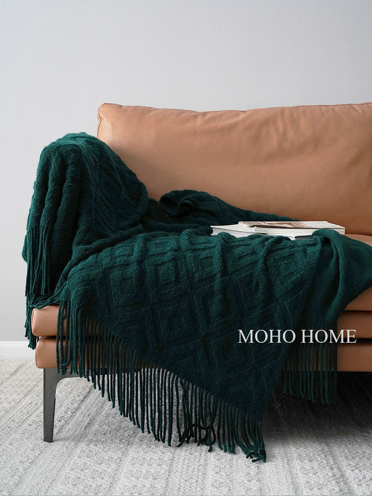New knitted bed foot towel, homestay hotel model room bed runner, sofa decorative blanket, spring-autumn free shipping, imitation wool