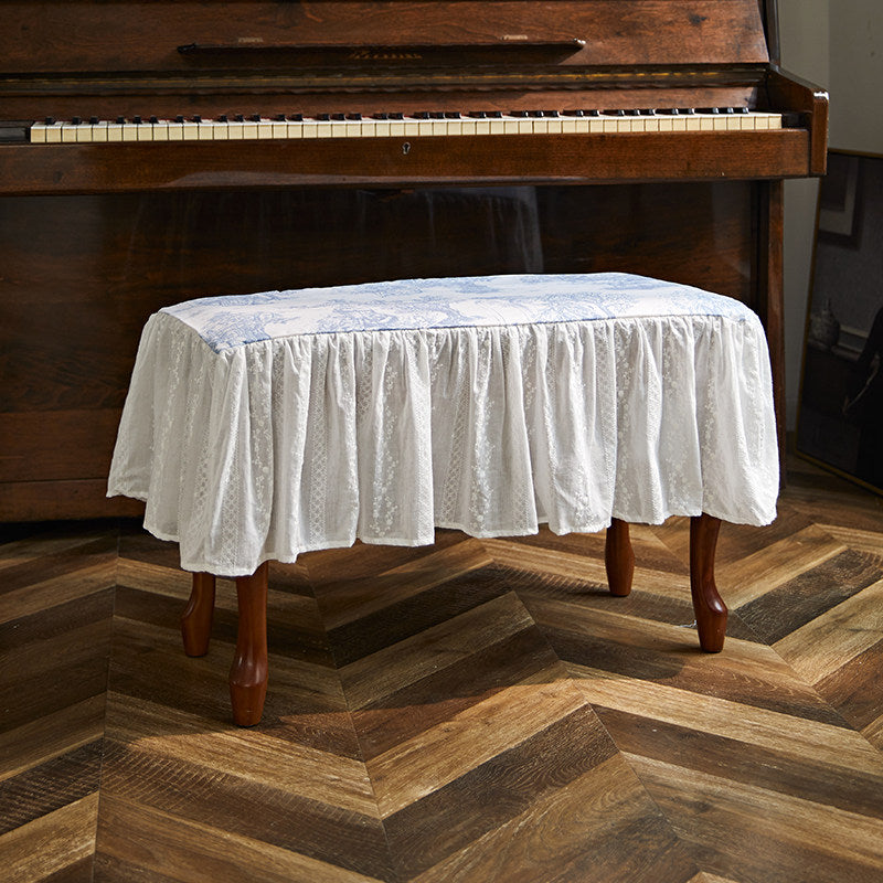 French Embroidered Piano Cover – Elegant Dustproof Piano & Stool Cover Set