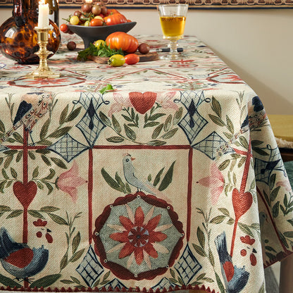 American Retro Floral Tablecloth – Vintage Pastoral Coffee Table Cover