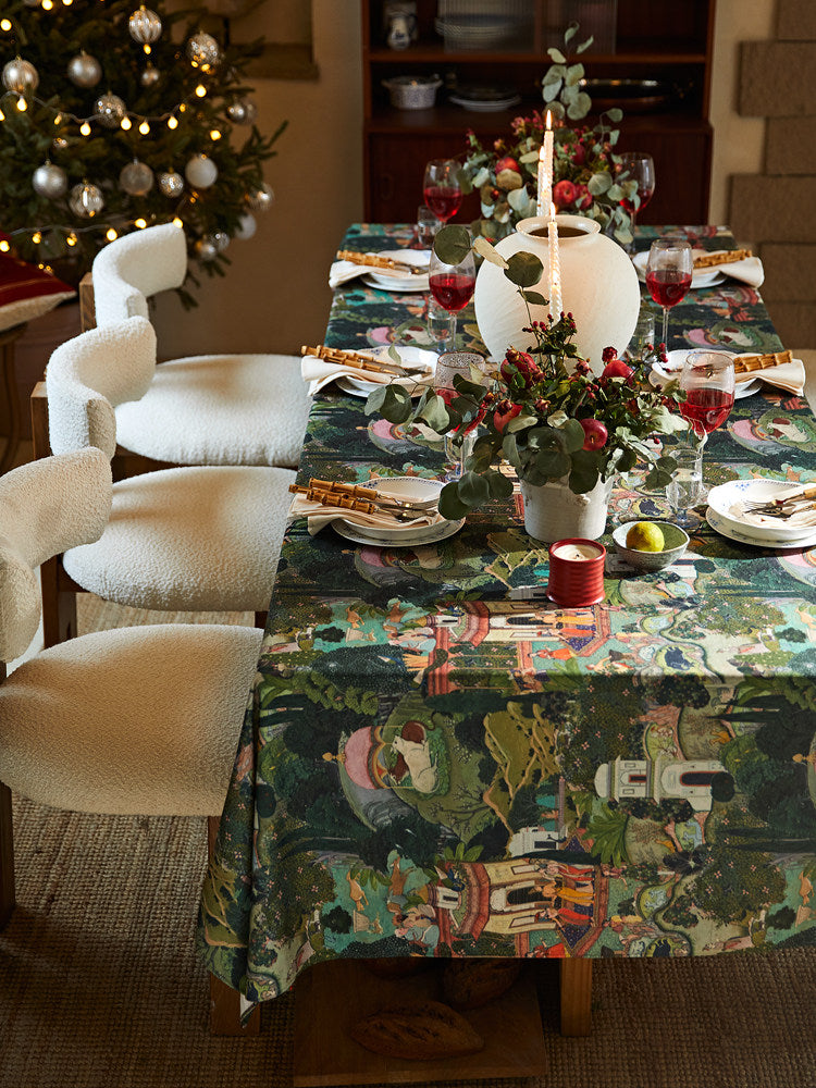 French Waterproof Tablecloth – Luxury PU Sheepskin-Style Rectangular Table Cover