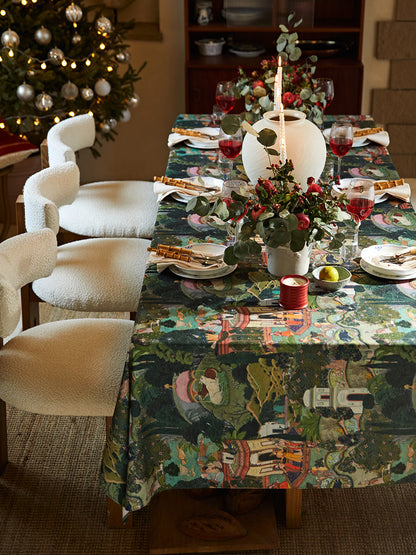 French Waterproof Tablecloth – Luxury PU Sheepskin-Style Rectangular Table Cover