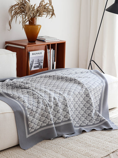 Retro Old Money Knitted Throw Blanket – Elegant Sofa & Bed Decorative Throw