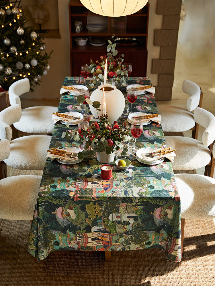 French Waterproof Tablecloth – Luxury PU Sheepskin-Style Rectangular Table Cover