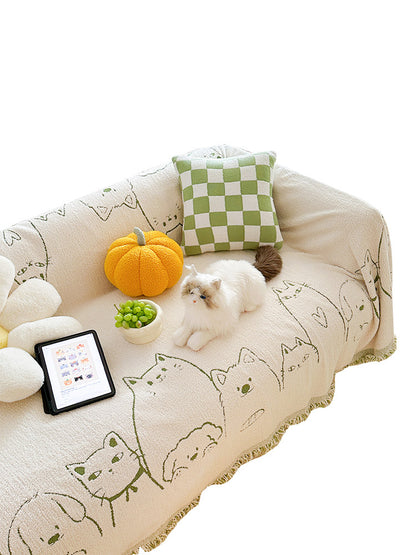 Niedliche Katzen- & Hunde-Sofahusse – Plüsch-Sofaschutz mit voller Abdeckung