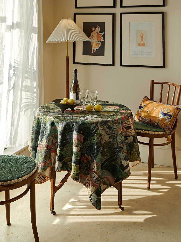 Retro American Nordic Tablecloth – Vintage Pastoral Christmas Dining Table Cover