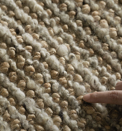 Wanyin Handwoven Jute & Wool Rug – Wabi-Sabi Living Room Carpet