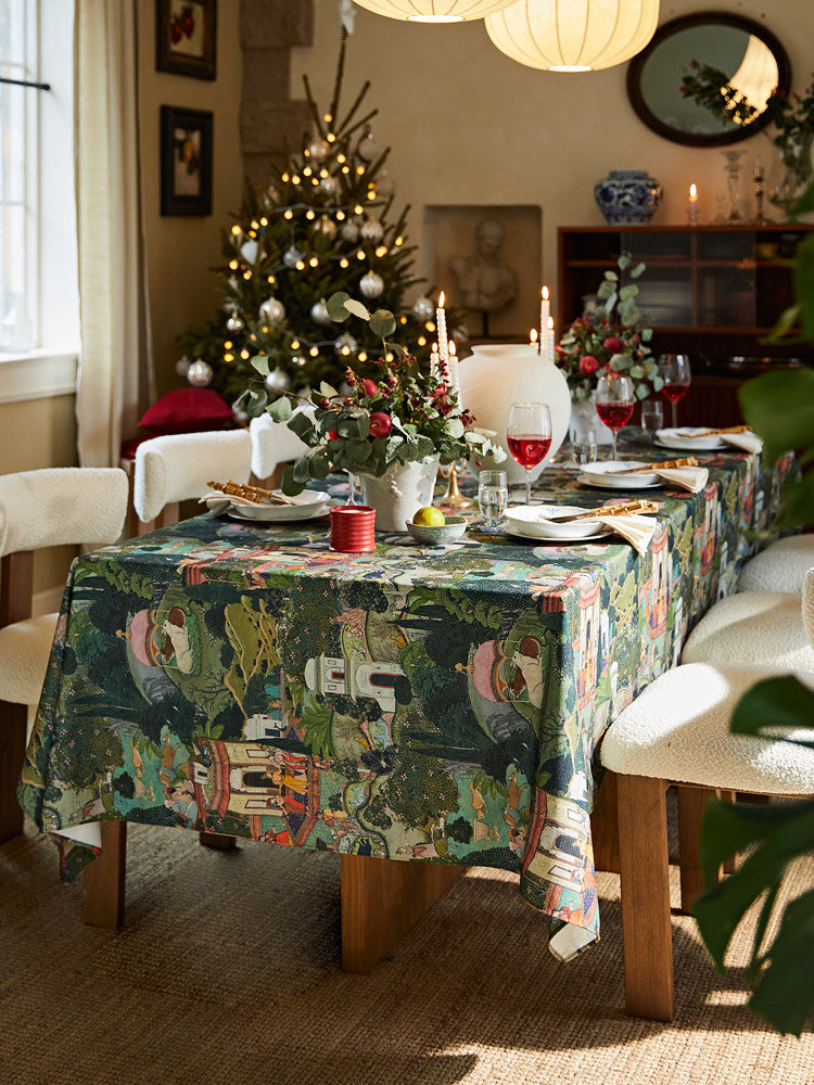 French Waterproof Tablecloth – Luxury PU Sheepskin-Style Rectangular Table Cover